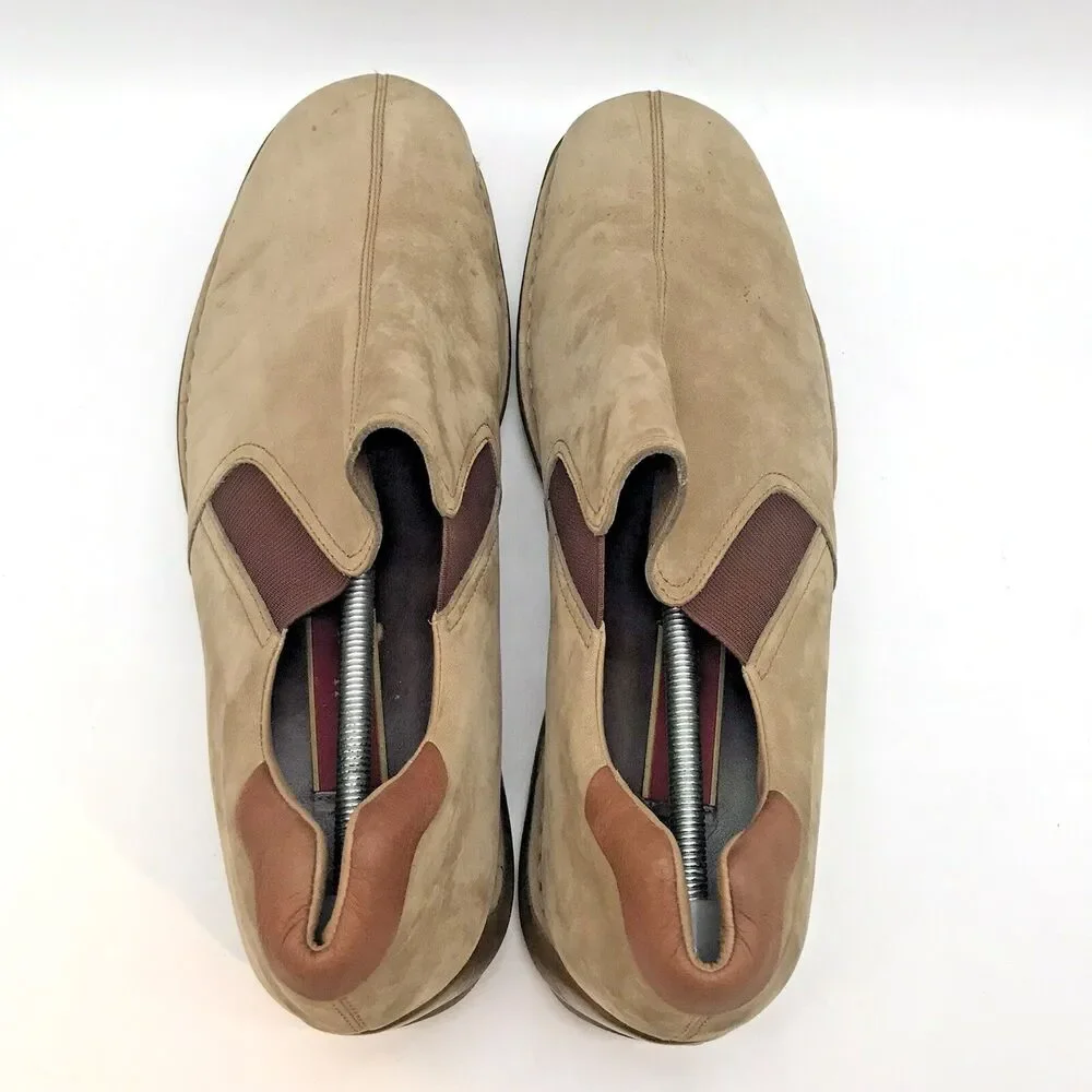 Cole Haan Tan Nubuck Leather Loafers Men's 13M Causal Double Gusset 161 CO4496